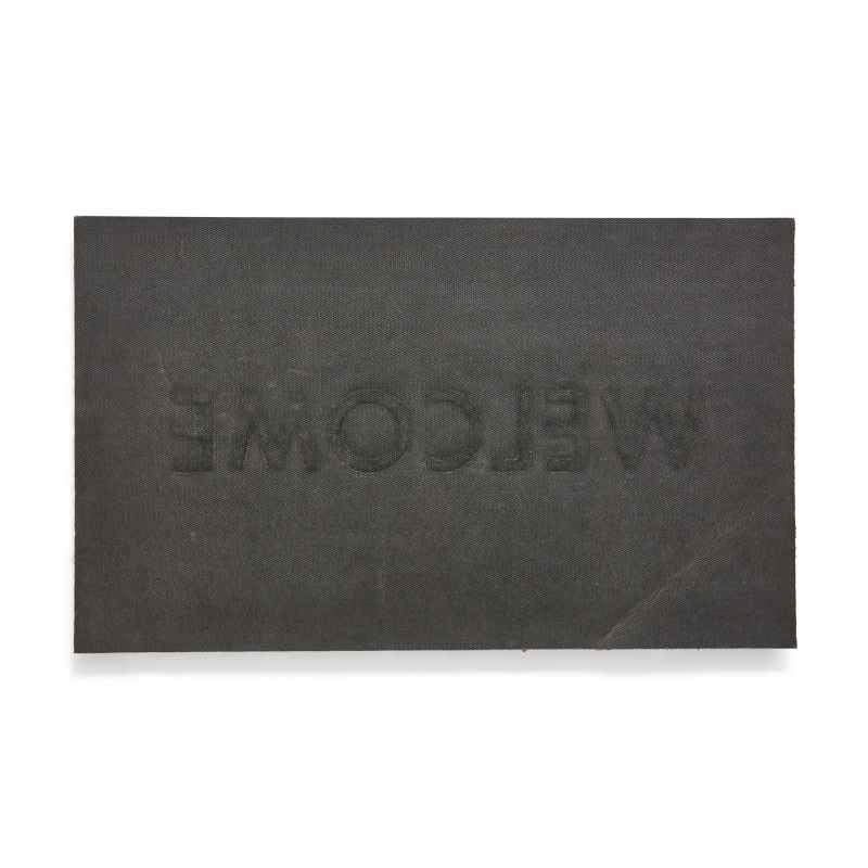 Welcome Embossed Coir Doormat Utility Doormat in Natural