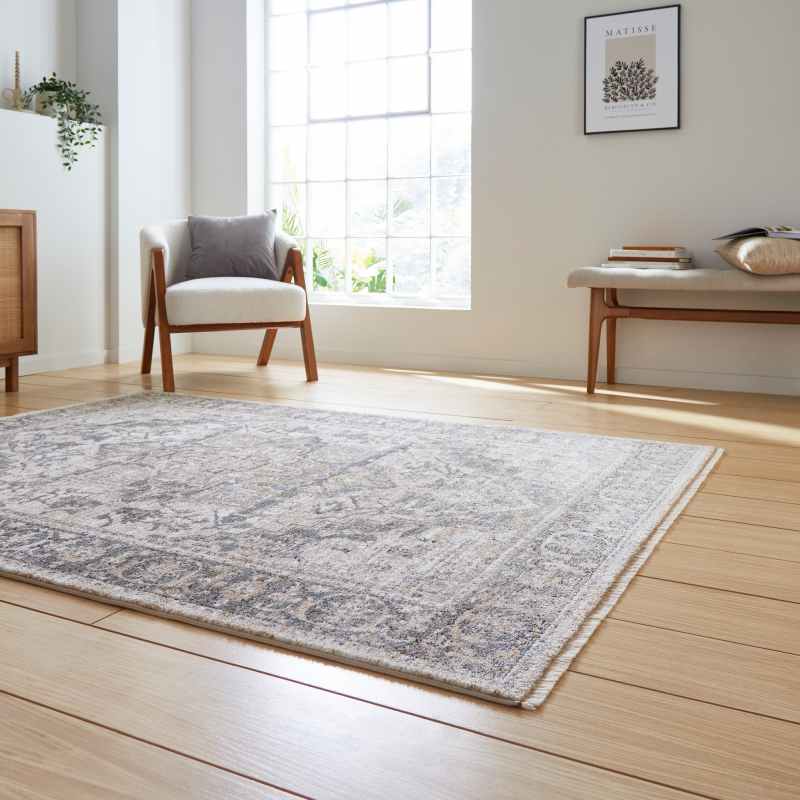 Vintage 35018 Traditional Motif Border Rugs in Green