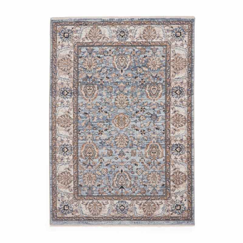 Vintage 35027 Traditional Motif Border Rugs in Blue