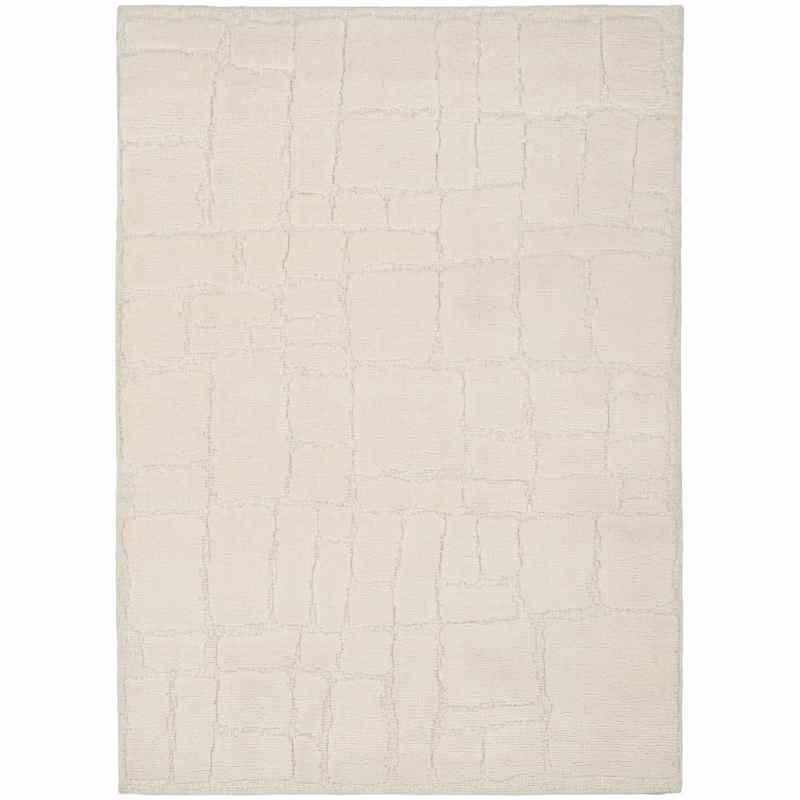 Blanco BLO02 Geometric Wool Rugs by Nourison in Ivory White