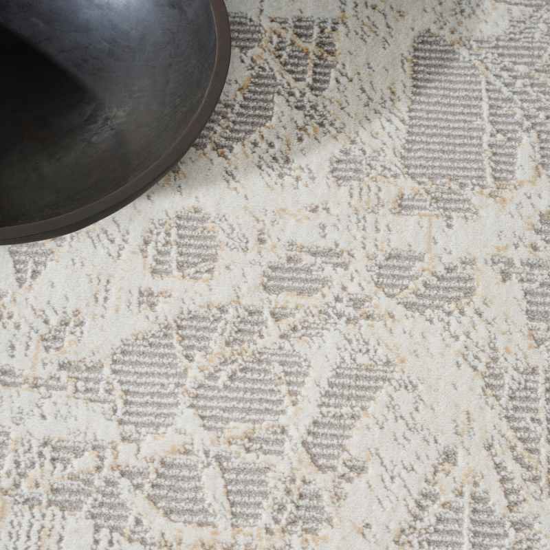 Calvin Klein CK956 CK950 Rush Designer Abstract Rugs in Grey Ivory