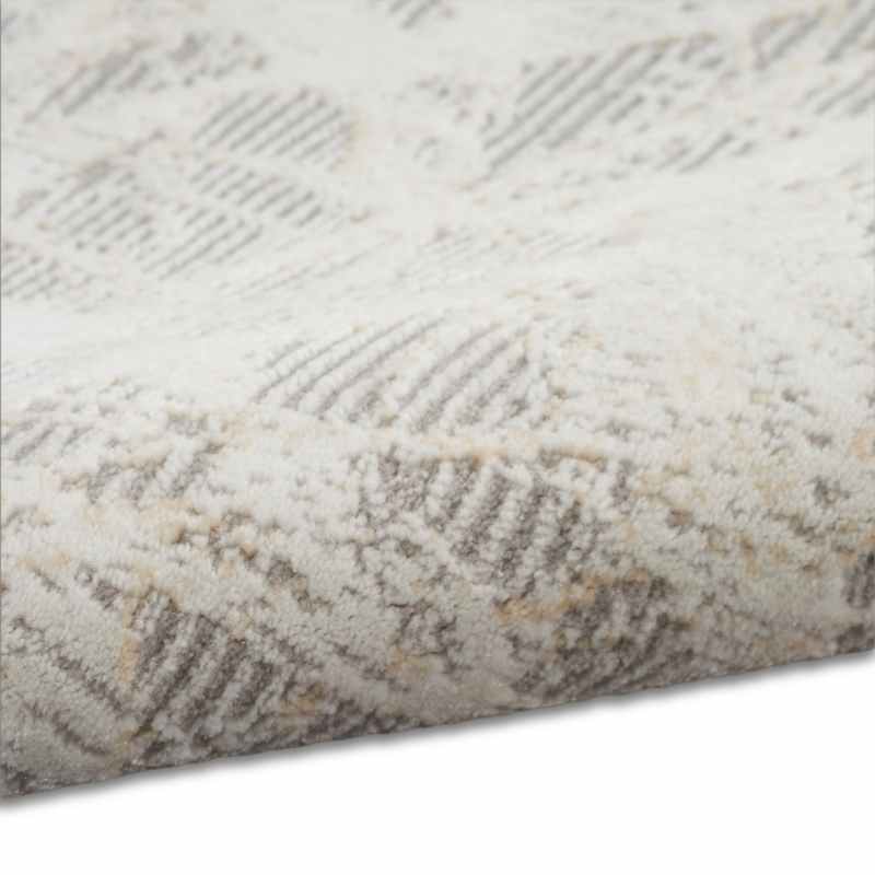 Calvin Klein CK956 CK950 Rush Designer Abstract Runner Rugs in Grey Ivory