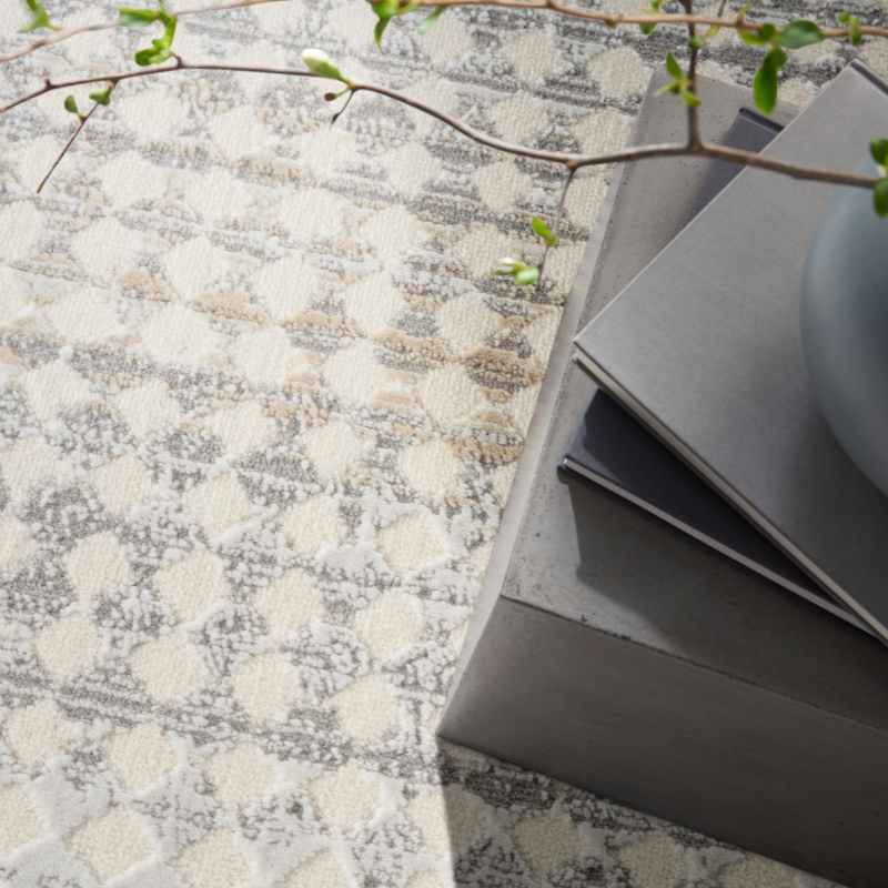 Calvin Klein CK958 CK950 Rush Designer Abstract Rugs in Ivory Multi