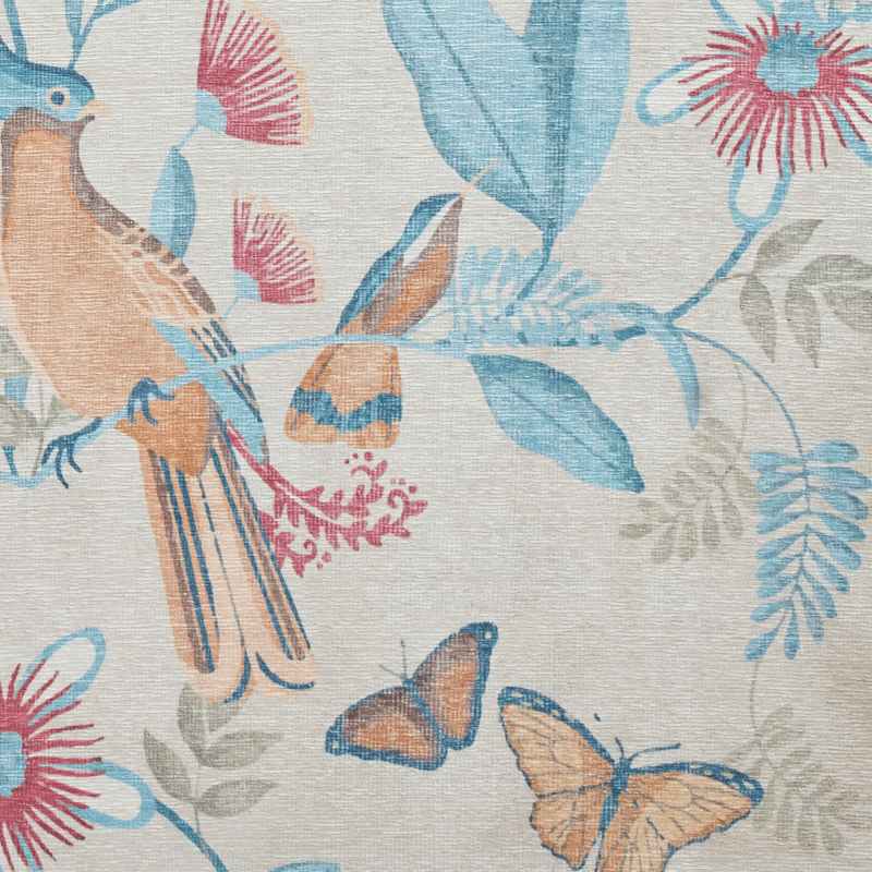 Amaya Tropical Birds Botanical Washable Rugs by Catherine Lansfield in Blue