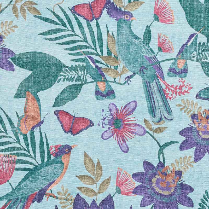 Amaya Tropical Birds Botanical Washable Rugs by Catherine Lansfield in Purple