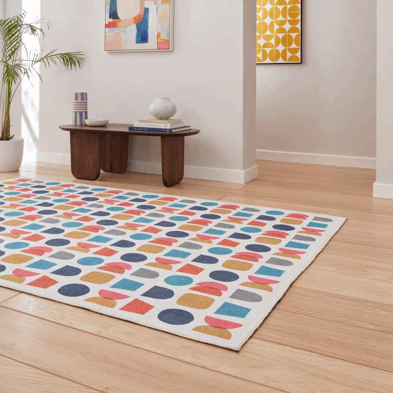 Connect Geo Washable Geometric Rugs by Catherine Lansfield in Multi