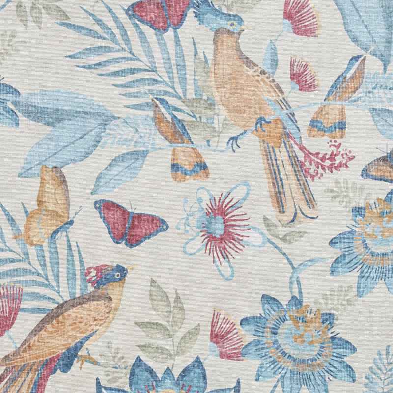 Amaya Tropical Birds Botanical Washable Runner Rugs by Catherine Lansfield in Blue