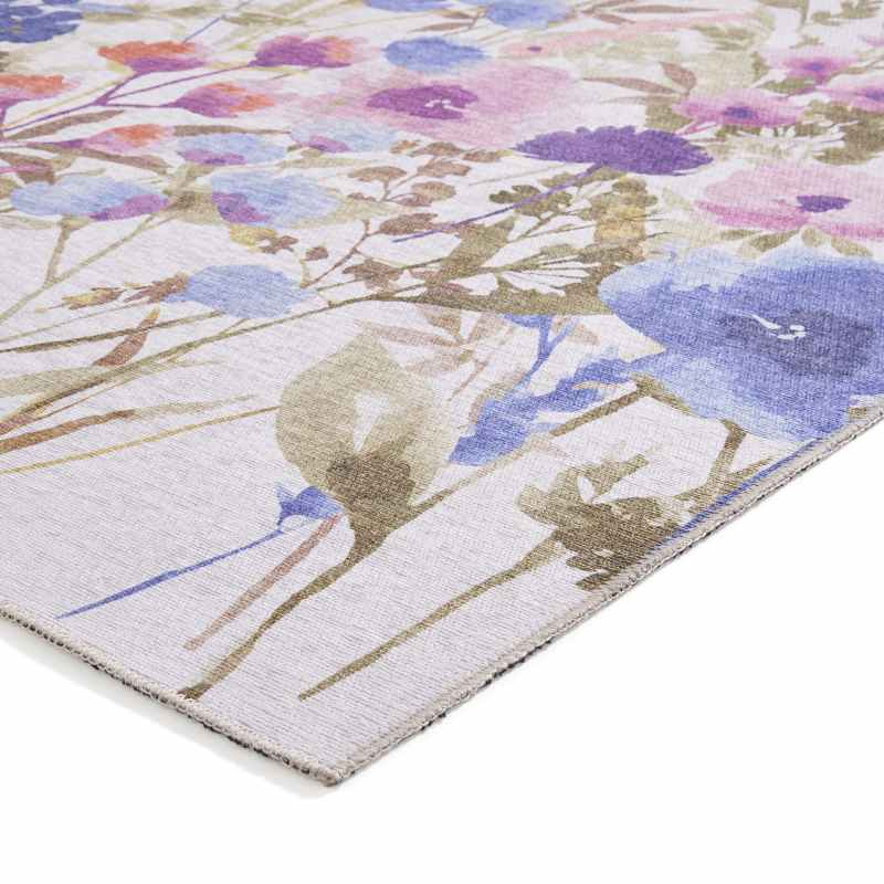 Country Floral Washable Runner Rugs by Catherine Lansfield in Purple