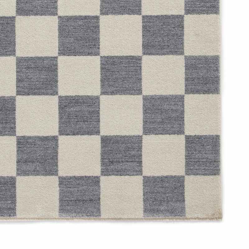 Baltimore 66618 Checkerboard Geometric Modern Runner Rugs in Blue