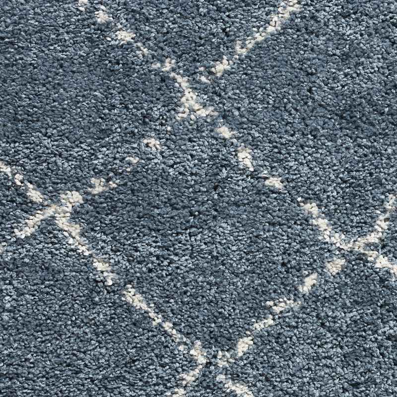 Boho 5413 Berber Shaggy Modern Runner Rugs in Blue
