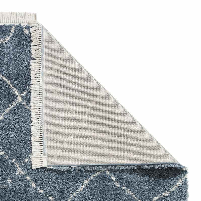 Boho 5413 Berber Shaggy Modern Runner Rugs in Blue