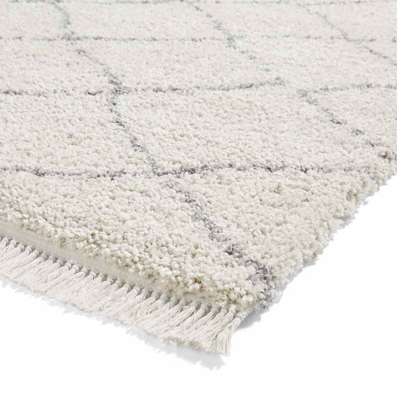 Boho 5413 Berber Shaggy Modern Runner Rugs in Cream White