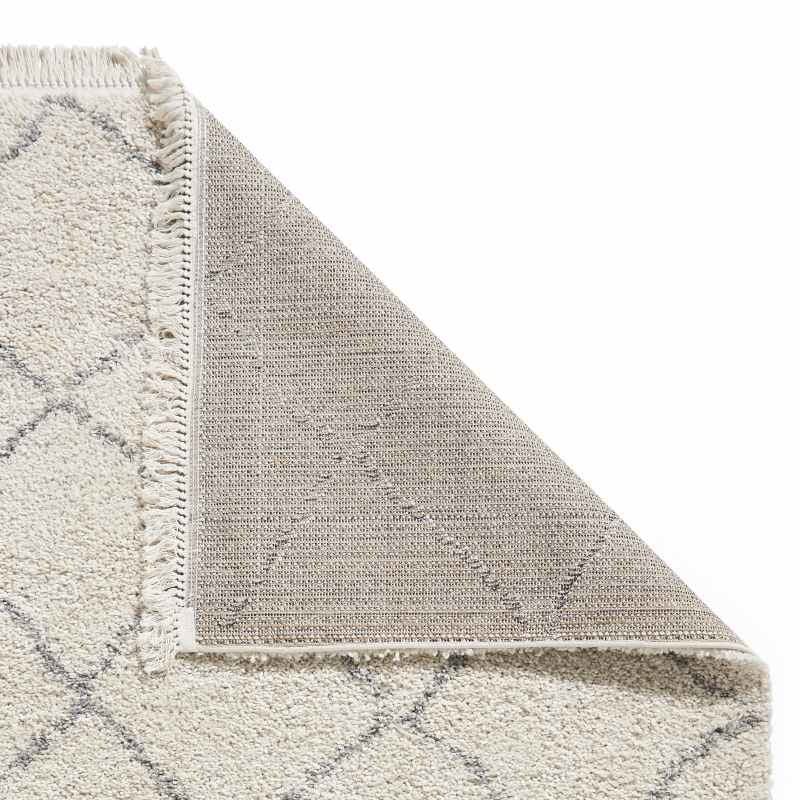 Boho 5413 Berber Shaggy Modern Runner Rugs in Cream White