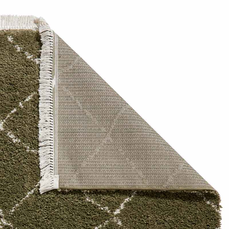 Boho 5413 Berber Shaggy Modern Runner Rugs in Green