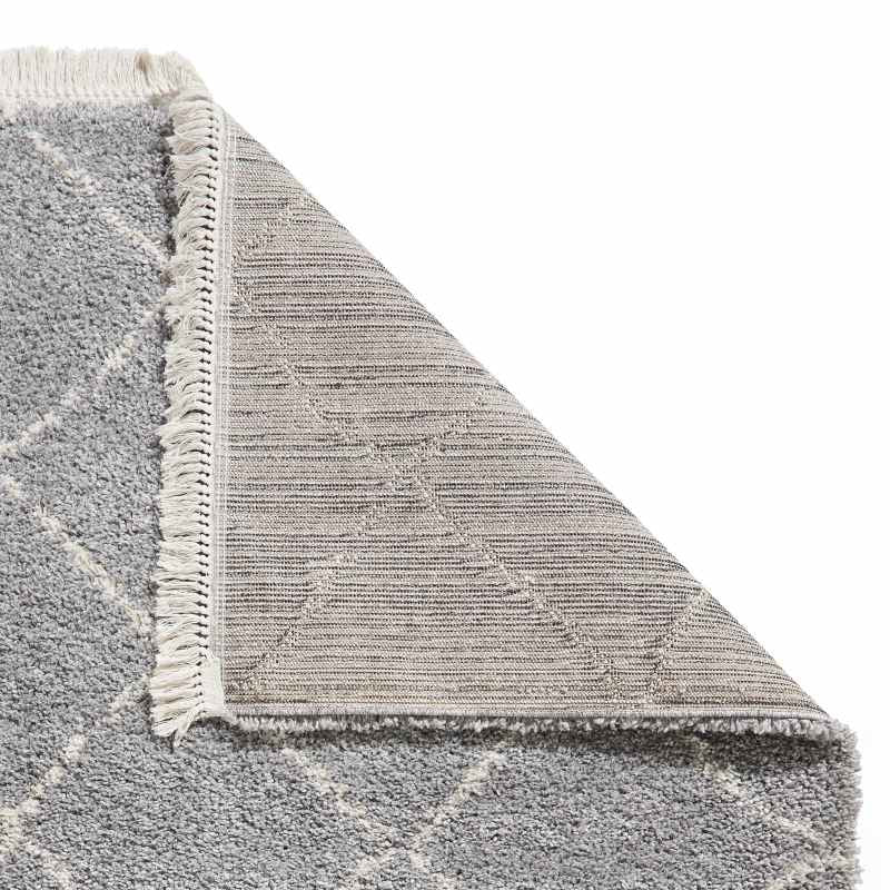 Boho 5413 Berber Shaggy Modern Runner Rugs in Grey