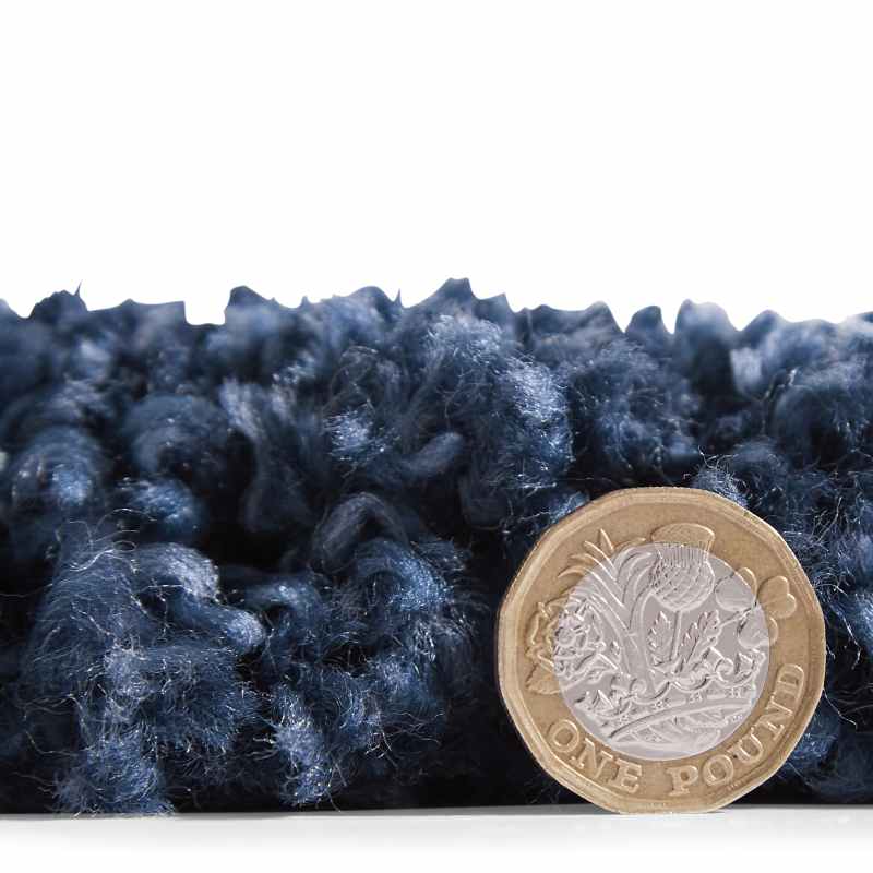 Boho 5413 Berber Shaggy Modern Runner Rugs in Navy Blue