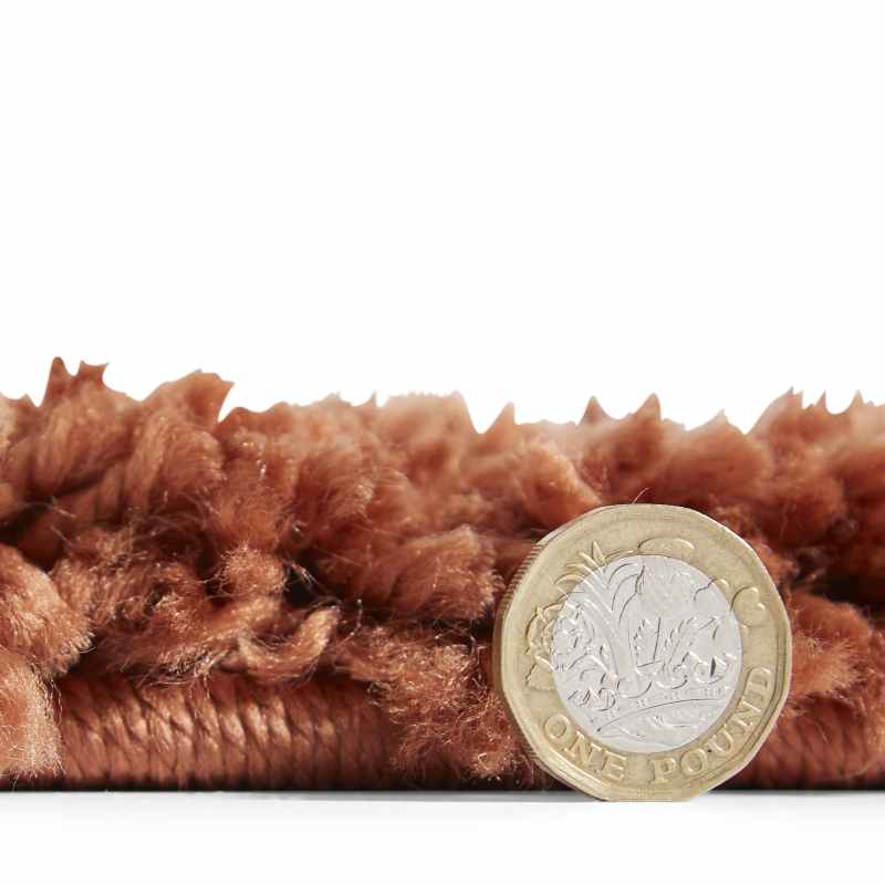 Boho 5413 Berber Shaggy Modern Runner Rugs in Rust Brown