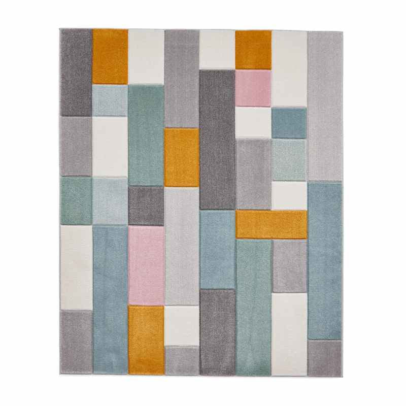 Matrix E7918 Modern Geometric Carved Rugs in Multi