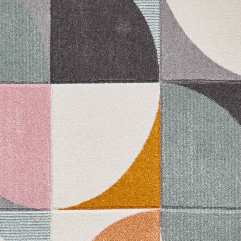 Matrix FE663 Modern Geometric Carved Rugs in Multi Grey