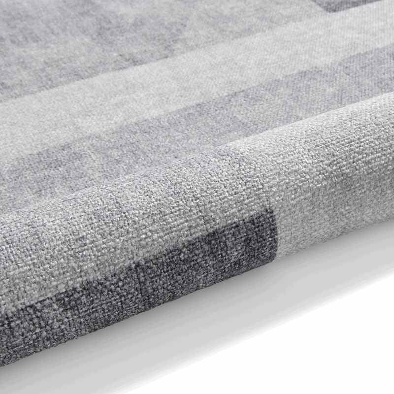 Whisper H1068 Washable Geometric Flat Weave Runner Rugs in Grey