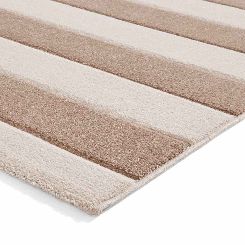 Cove Stripe Modern Carved Rugs by Catherine Lansfield in Natural
