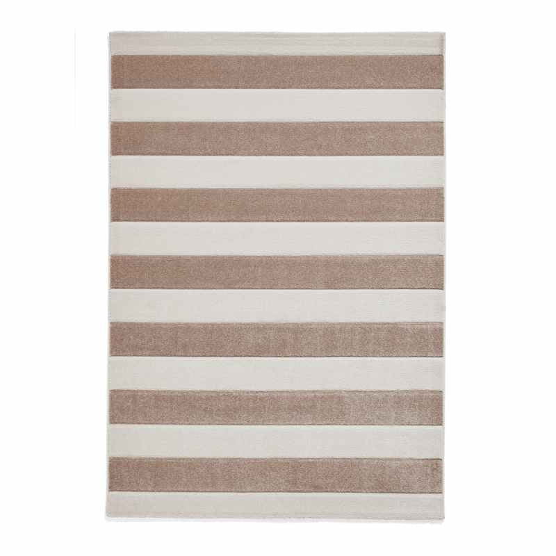 Cove Stripe Modern Carved Rugs by Catherine Lansfield in Natural
