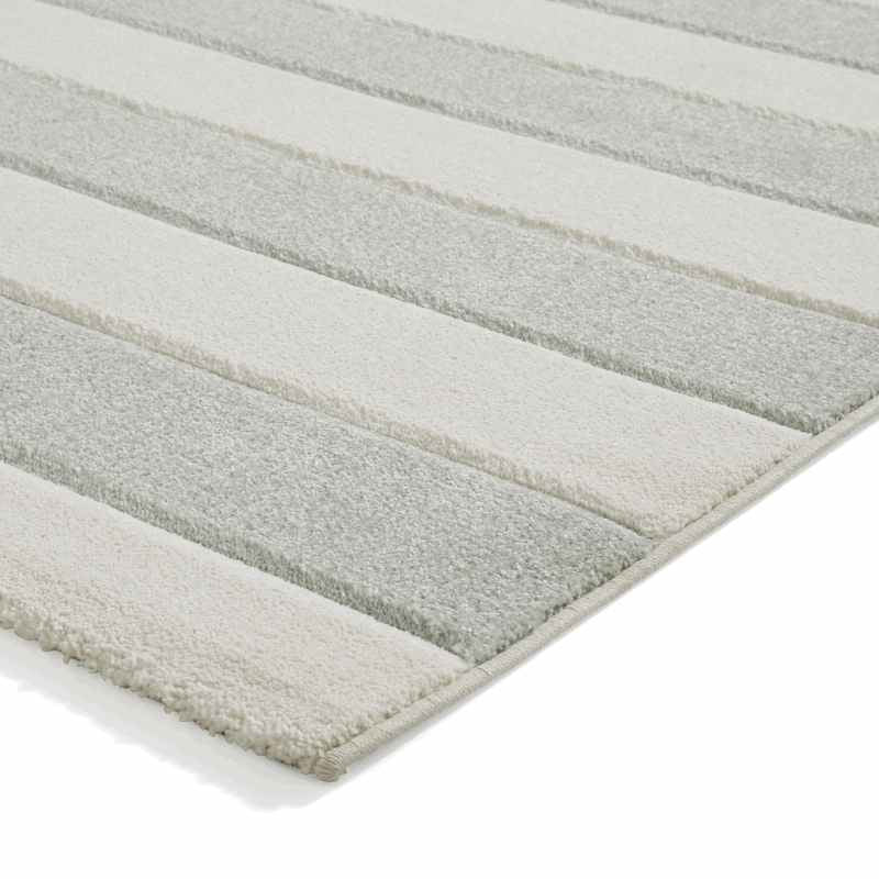 Cove Stripe Modern Carved Rugs by Catherine Lansfield in Sage Green