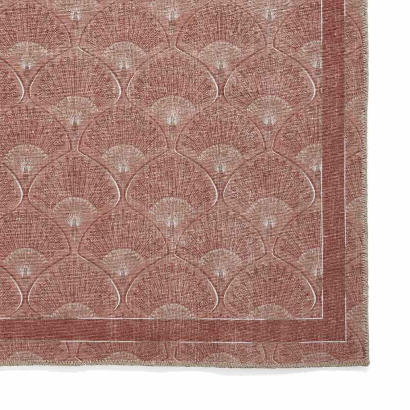 Deco Peacock Modern Washable Rugs by Catherine Lansfield in Terracotta Orange