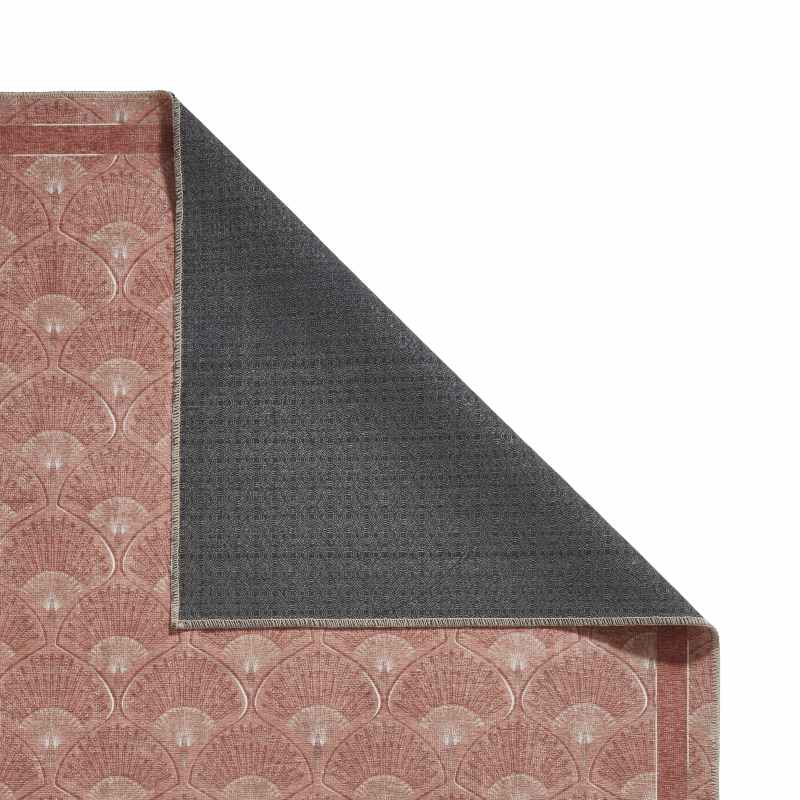 Deco Peacock Modern Washable Rugs by Catherine Lansfield in Terracotta Orange