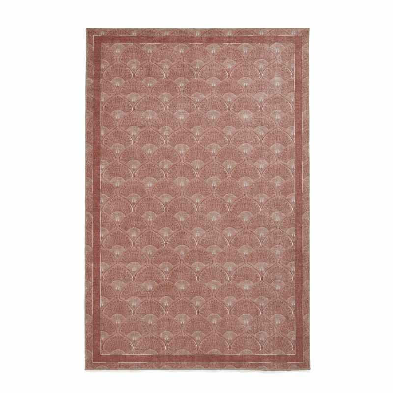 Deco Peacock Modern Washable Rugs by Catherine Lansfield in Terracotta Orange