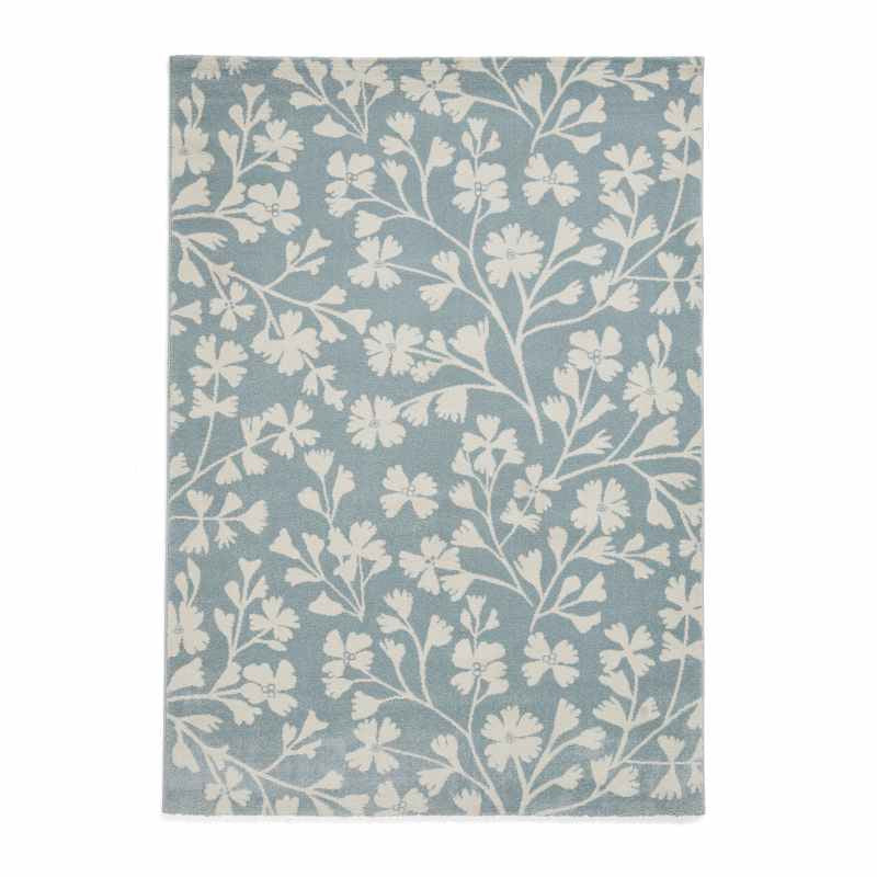 Grace Floral Modern Carved Rugs by Catherine Lansfield in Blue