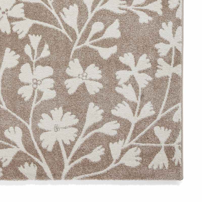 Grace Floral Modern Carved Rugs by Catherine Lansfield in Natural