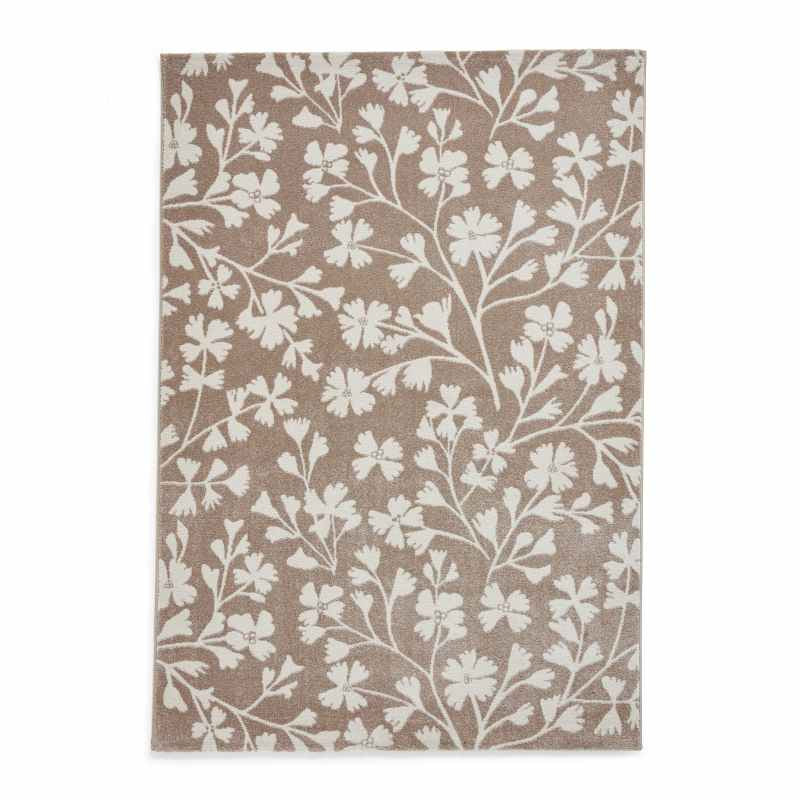 Grace Floral Modern Carved Rugs by Catherine Lansfield in Natural