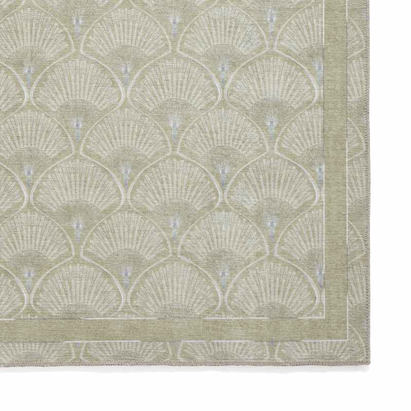 Deco Peacock Modern Washable Runner Rugs by Catherine Lansfield in Green