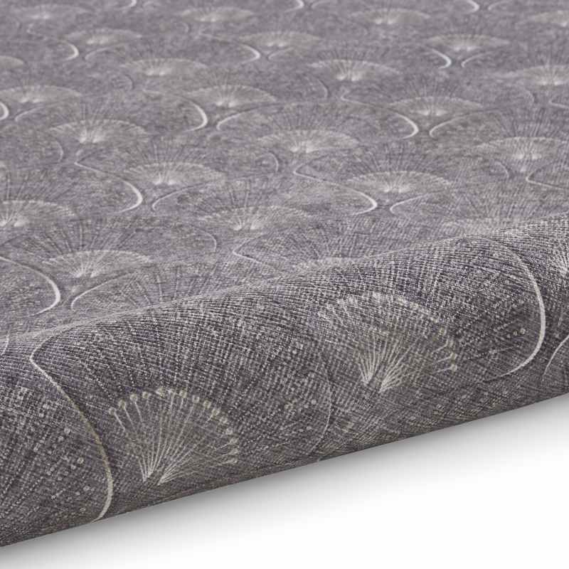 Deco Peacock Modern Washable Runner Rugs by Catherine Lansfield in Grey