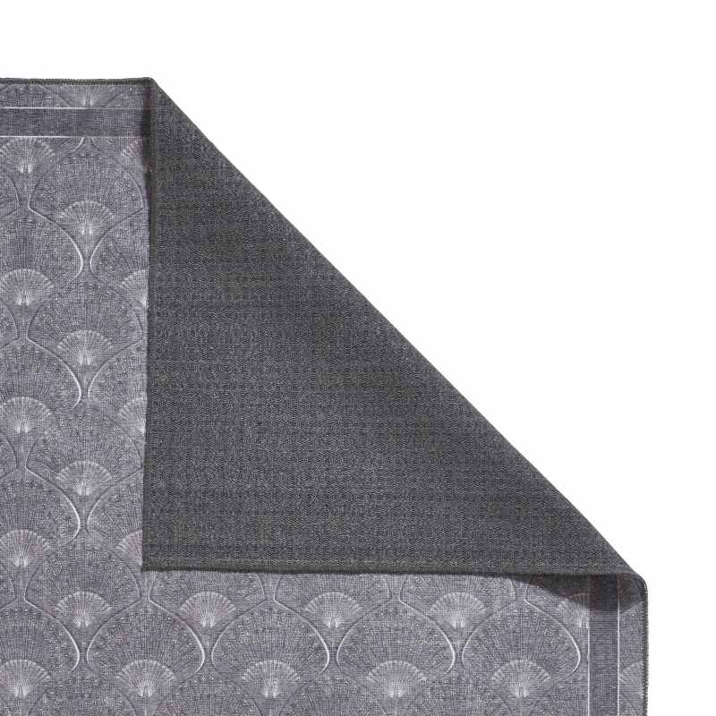 Deco Peacock Modern Washable Runner Rugs by Catherine Lansfield in Grey