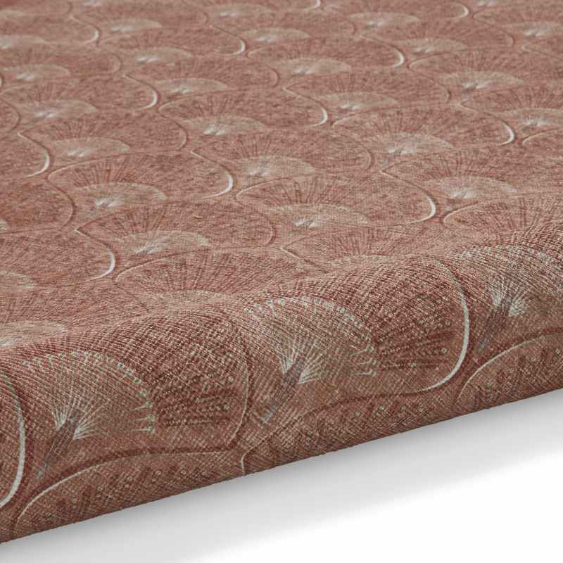Deco Peacock Modern Washable Runner Rugs by Catherine Lansfield in Terracotta Orange