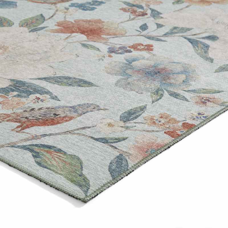 Pipa Floral Washable Runner Rugs by Catherine Lansfield in Blue
