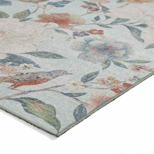Pipa Floral Washable Runner Rugs by Catherine Lansfield in Blue
