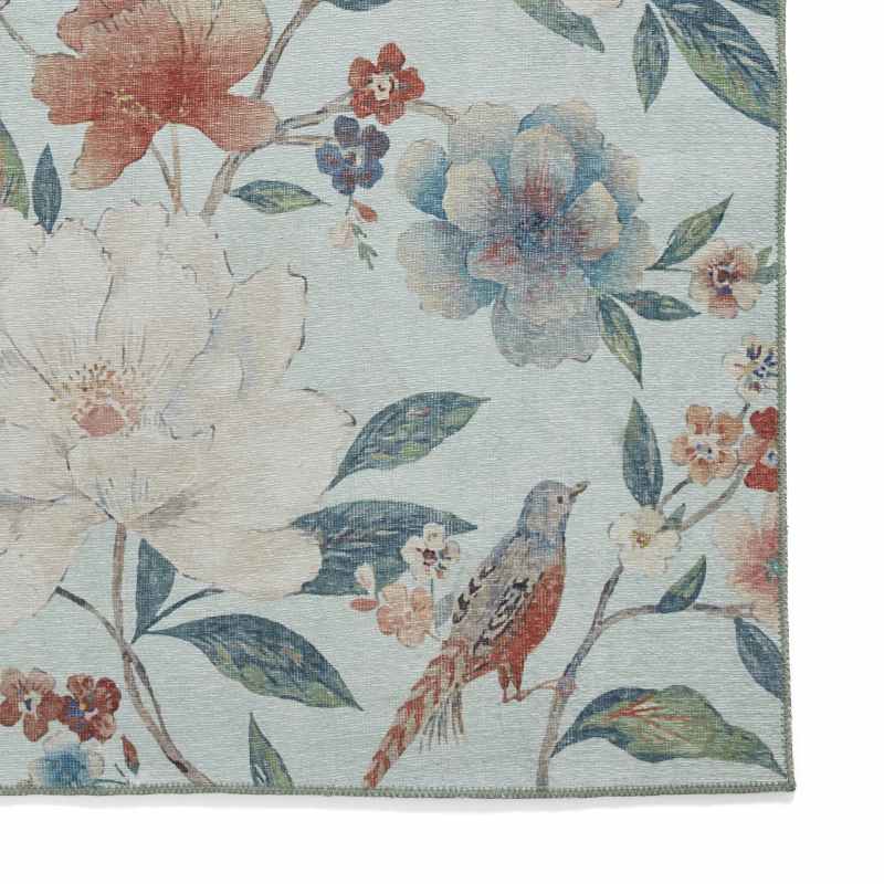 Pipa Floral Washable Runner Rugs by Catherine Lansfield in Blue