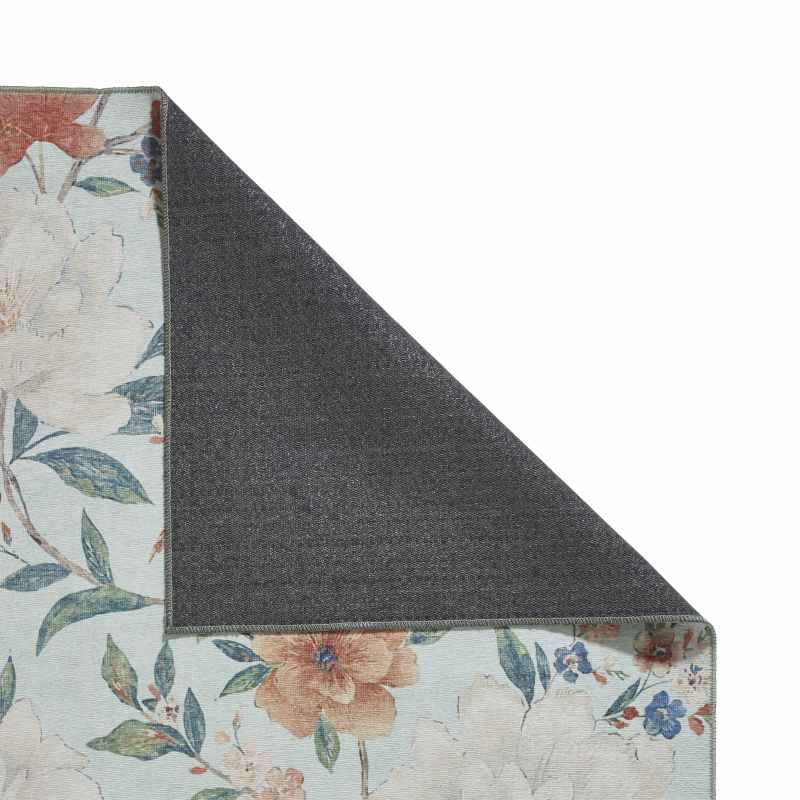 Pipa Floral Washable Runner Rugs by Catherine Lansfield in Blue