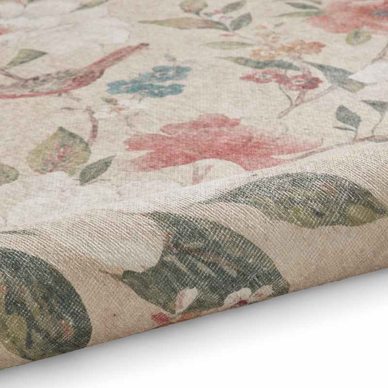 Pipa Floral Washable Runner Rugs by Catherine Lansfield in Natural