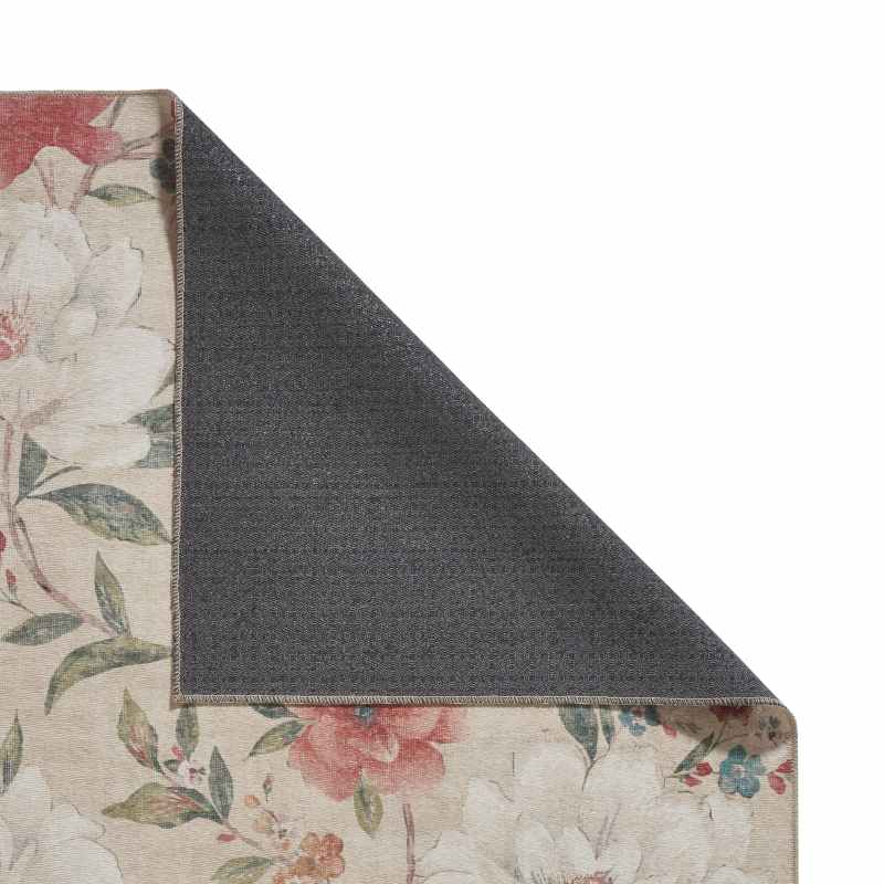 Pipa Floral Washable Runner Rugs by Catherine Lansfield in Natural