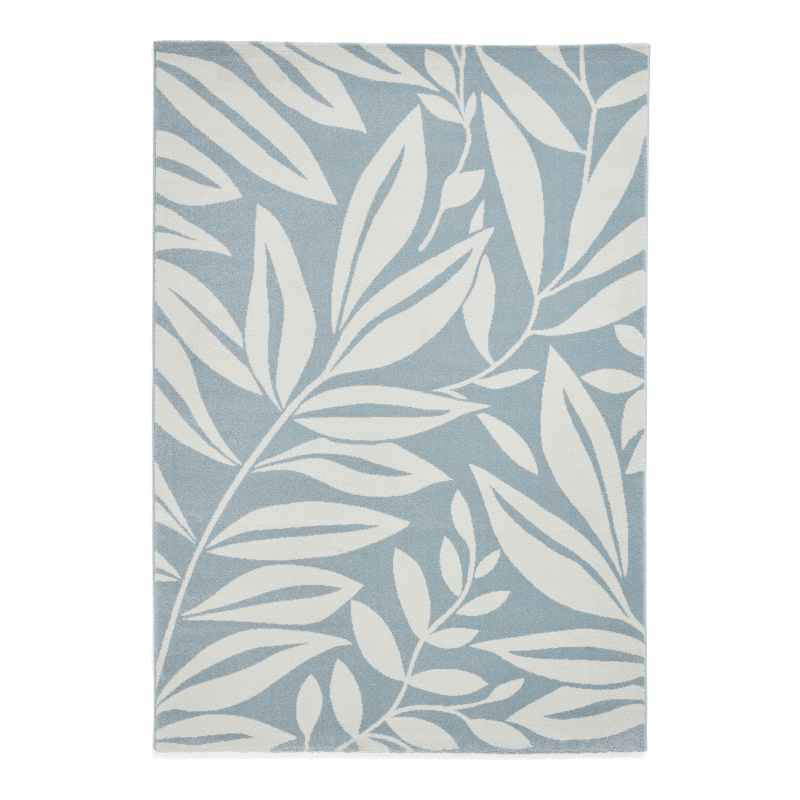 Sorral Leaves Modern Rugs by Catherine Lansfield in Blue