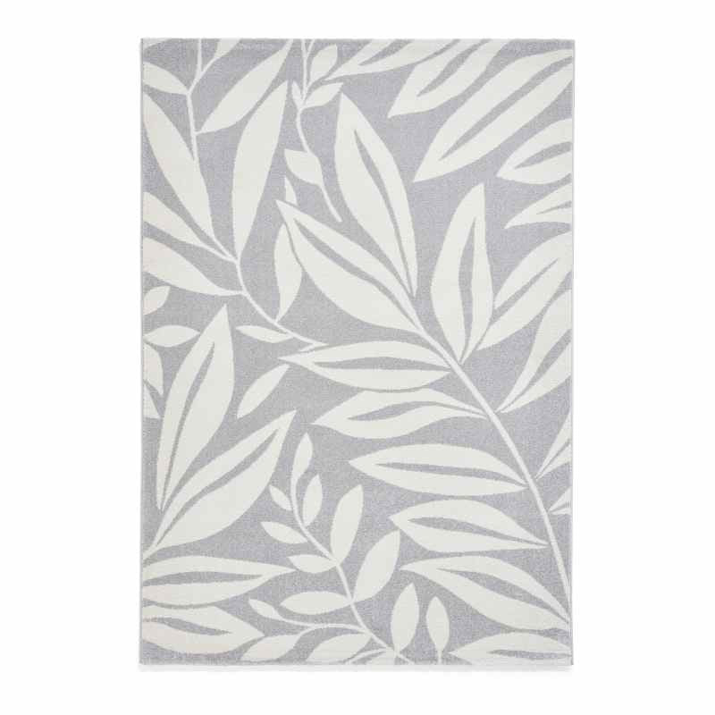 Sorral Leaves Modern Rugs by Catherine Lansfield in Grey