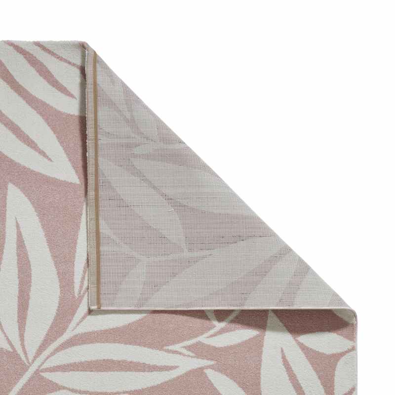 Sorral Leaves Modern Rugs by Catherine Lansfield in Rose Pink