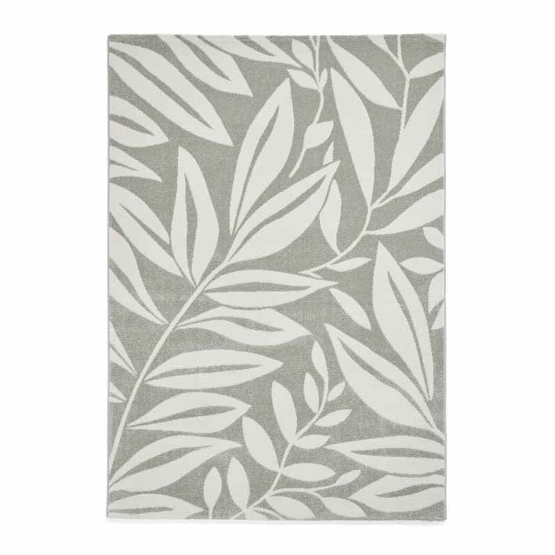 Sorral Leaves Modern Rugs by Catherine Lansfield in Sage Green