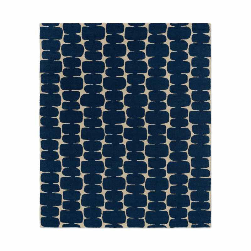 Little Lohko Geometric Rugs 124208 by Scion in Indigo Blue