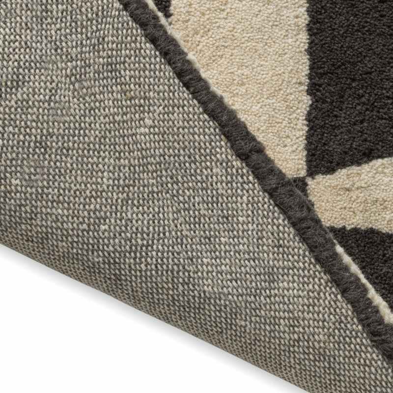 Lohko Stripe Geometric Rugs 123105 by Scion in Charcoal Grey