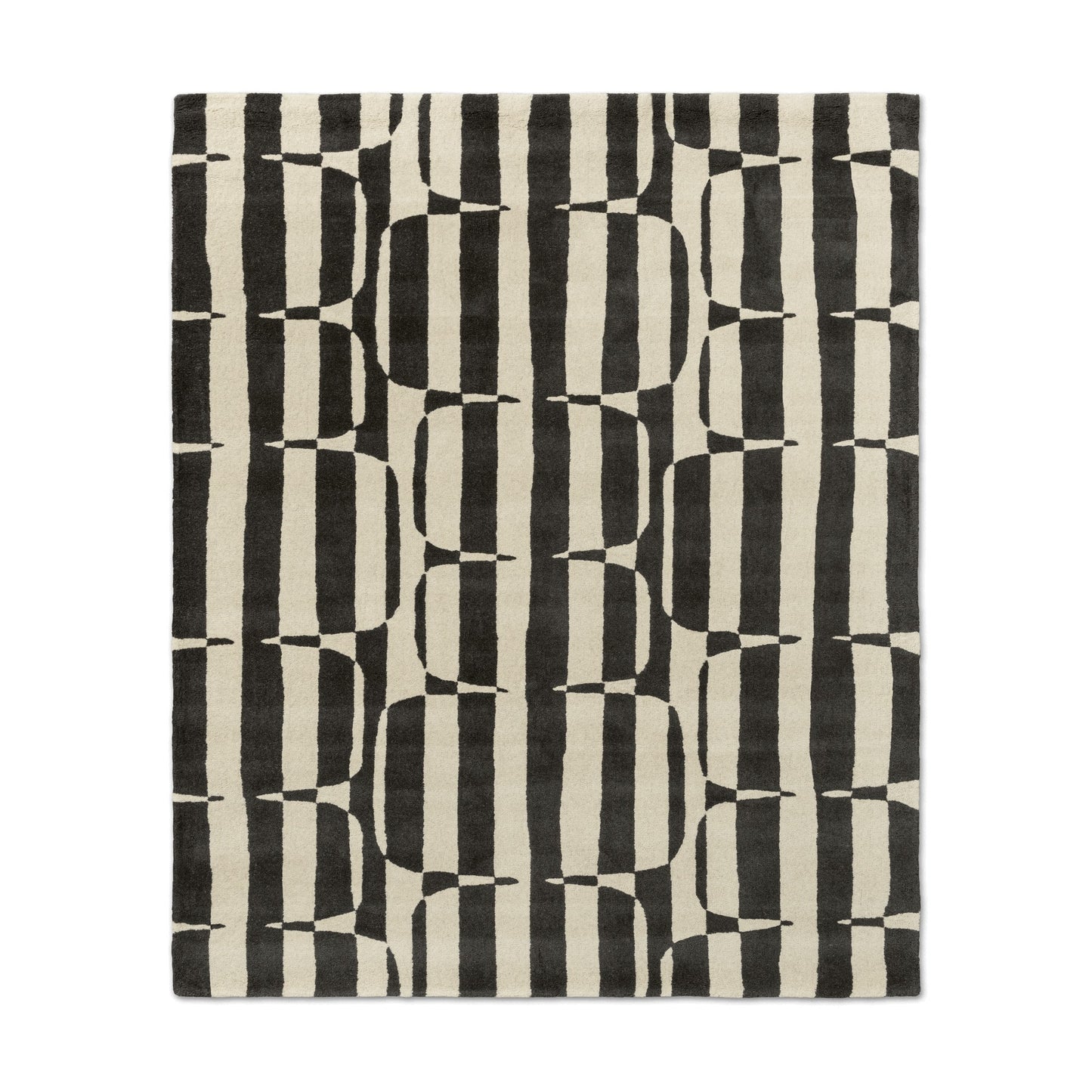 Lohko Stripe Geometric Rugs 123105 by Scion in Charcoal Grey